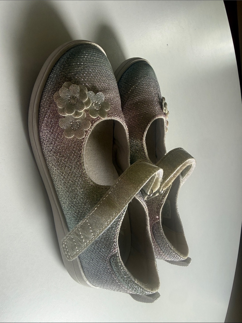 Stride Rite Girls' Glitter Mary Janes in Rainbow Shimmer